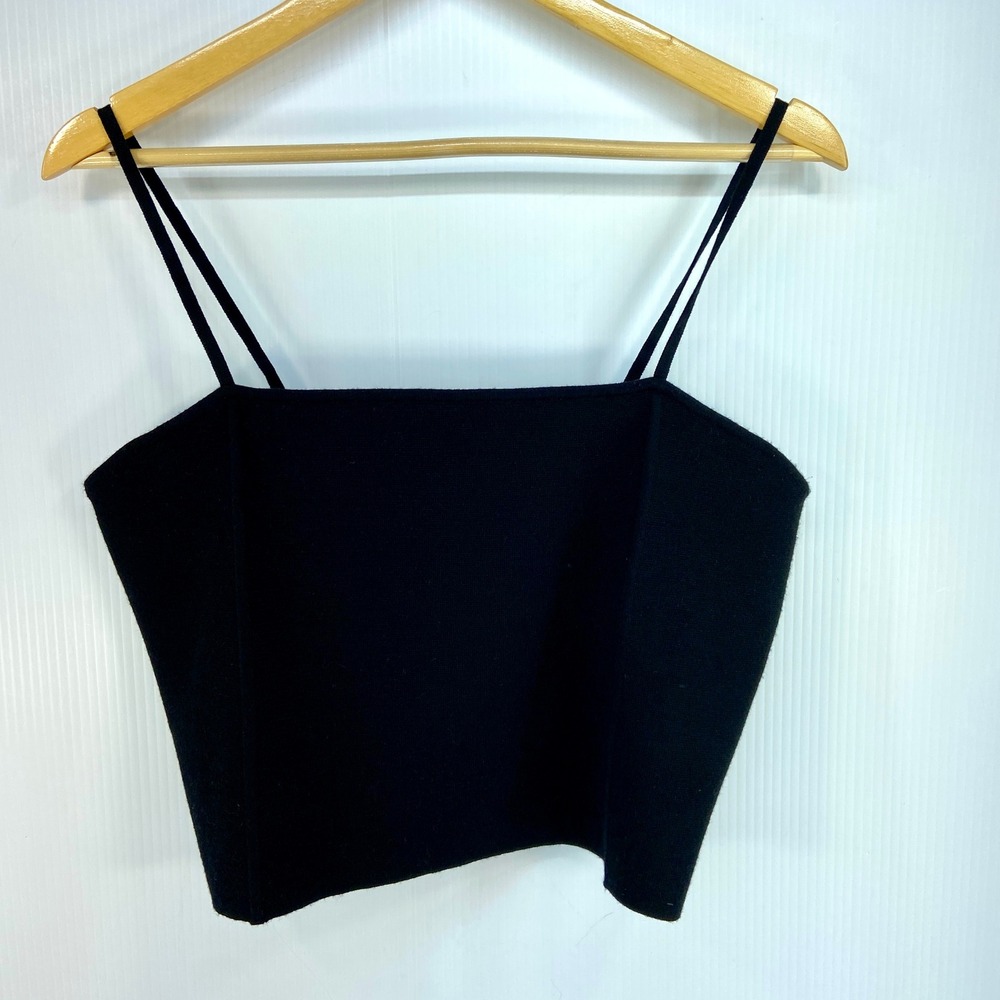 Express Black Knit Cropped Tank Top Camisole‎ Womens Large NWT